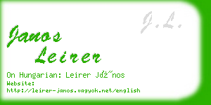 janos leirer business card